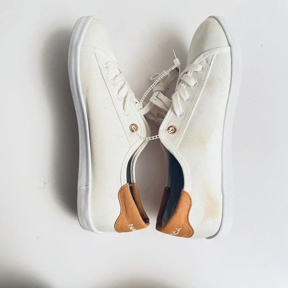 NWT Nautica Lanyard 8.5 White Cushioned Comfy memory foam navtech Sneakers READ